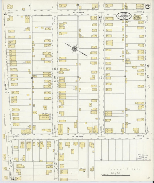 Sanborn Fire Insurance Map from Larksville, Luzerne County, Pennsylvania (1911), Sheet #0002 - Historic Sanborn Fire Insurance Map Print, vintage old map wall art, antique decor, genealogy gift, Pennsylvania Pennsylvania map