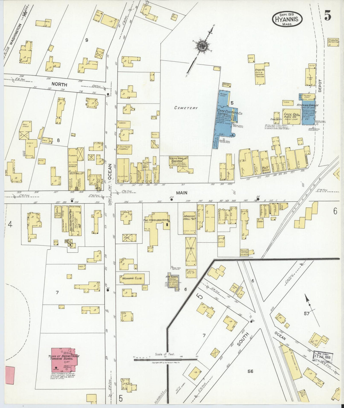 Barnstable Insurance Sanborn Fire Insurance Map from Hyannis, Barnstable County ...
