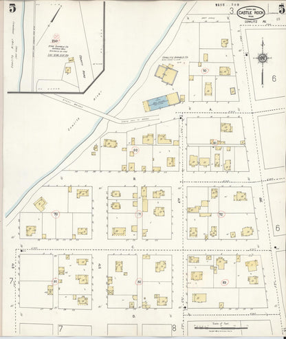 Sanborn Fire Insurance Map from Castle Rock, Cowlitz County, Washington (1931), Sheet #0005 - Complete Map Set gallery image, historic Sanborn map, vintage wall art, Washington Washington