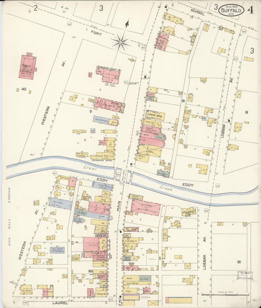 Sanborn Fire Insurance Map from Buffalo, Johnson County, Wyoming (1903), Sheet #0004 - Historic Sanborn Fire Insurance Map Print, vintage old map wall art, antique decor, genealogy gift, Wyoming Wyoming map