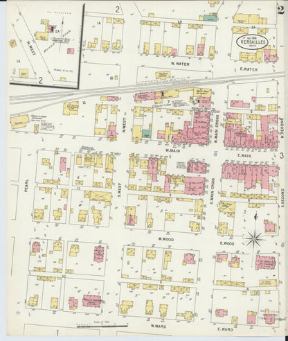 Sanborn Fire Insurance Map from Versailles, Darke County, Ohio (1898), Sheet #0002 - Historic Sanborn Fire Insurance Map Print, vintage old map wall art, antique decor, genealogy gift, Ohio Ohio map