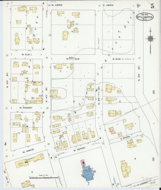Sanborn Fire Insurance Map from Stillwater, Washington County, Minnesota (1910), Sheet #0005 - Historic Sanborn Fire Insurance Map Print, vintage old map wall art, antique decor, genealogy gift, Minnesota Minnesota map