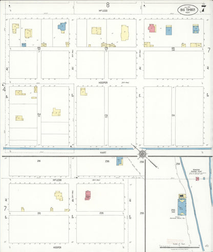 Sanborn Fire Insurance Map from Big Timber, Sweet Grass County, Montana (1921), Sheet #0007 - Complete Map Set gallery image, historic Sanborn map, vintage wall art, Montana Montana