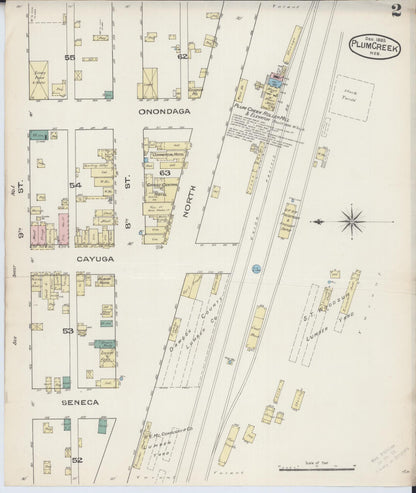 Sanborn Fire Insurance Map from Plum Creek, Dawson County, Nebraska (1885), Sheet #0002 - Complete Map Set gallery image, historic Sanborn map, vintage wall art, Nebraska Nebraska
