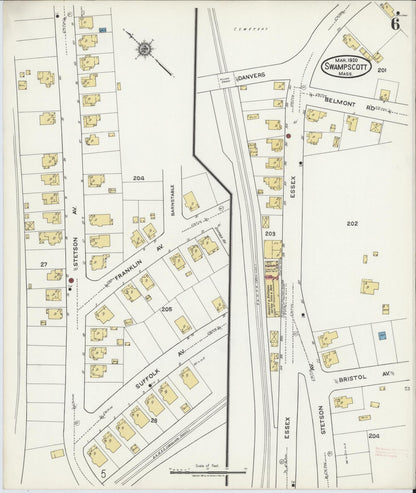 Sanborn Fire Insurance Map from Swampscott, Essex County, Massachusetts (1920), Sheet #0006 - Complete Map Set gallery image, historic Sanborn map, vintage wall art, Massachusetts Massachusetts