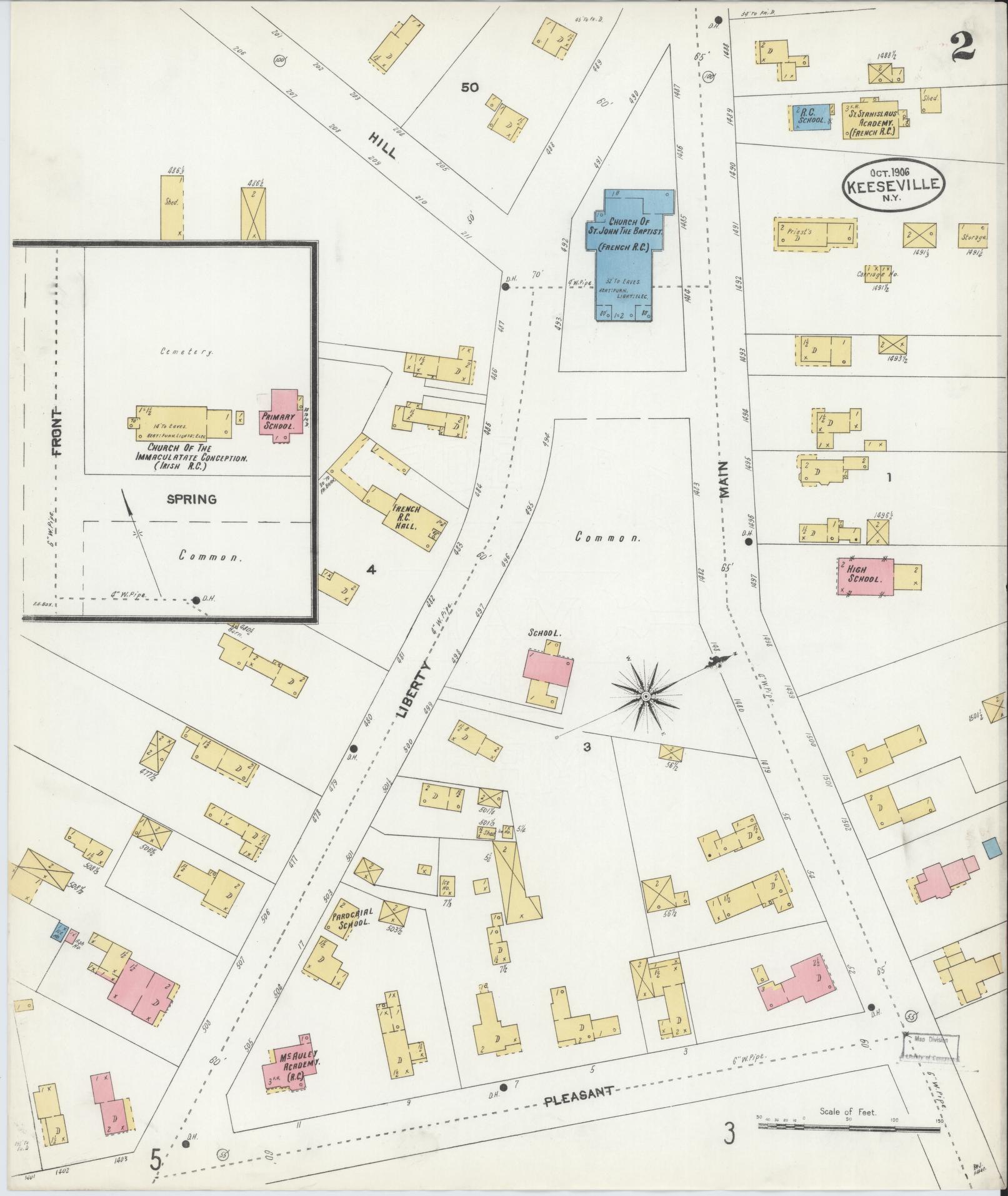 Sanborn Fire Insurance Map from Keeseville, Essex County, New York (1906), Sheet #0002 - Complete Map Set gallery image, historic Sanborn map, vintage wall art, New York New York