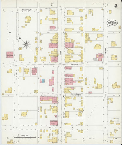 Sanborn Fire Insurance Map from Marion, Smyth County, Virginia (1902), Sheet #0003 - Complete Map Set gallery image, historic Sanborn map, vintage wall art, Virginia Virginia
