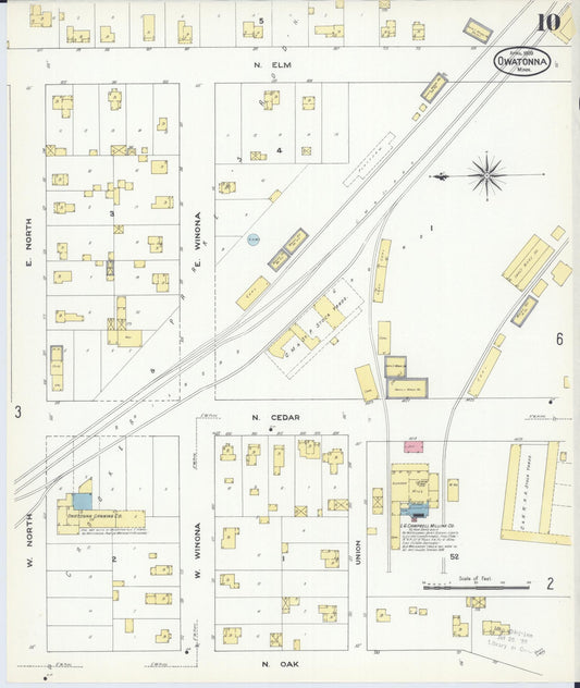 Sanborn Fire Insurance Map from Owatonna, Steele County, Minnesota (1909), Sheet #0010 - Historic Sanborn Fire Insurance Map Print, vintage old map wall art, antique decor, genealogy gift, Minnesota Minnesota map