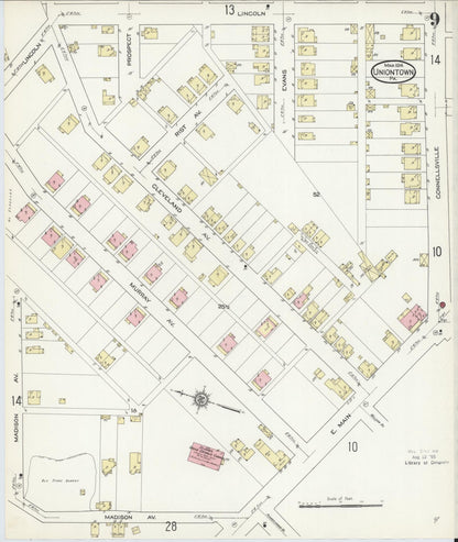 Sanborn Fire Insurance Map from Uniontown, Fayette County, Pennsylvania (1914), Sheet #0009 - Complete Map Set gallery image, historic Sanborn map, vintage wall art, Pennsylvania Pennsylvania