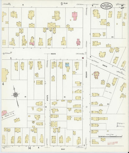 Sanborn Fire Insurance Map from Potsdam, St. Lawrence County, New York (1910), Sheet #0005 - Complete Map Set gallery image, historic Sanborn map, vintage wall art, New York New York