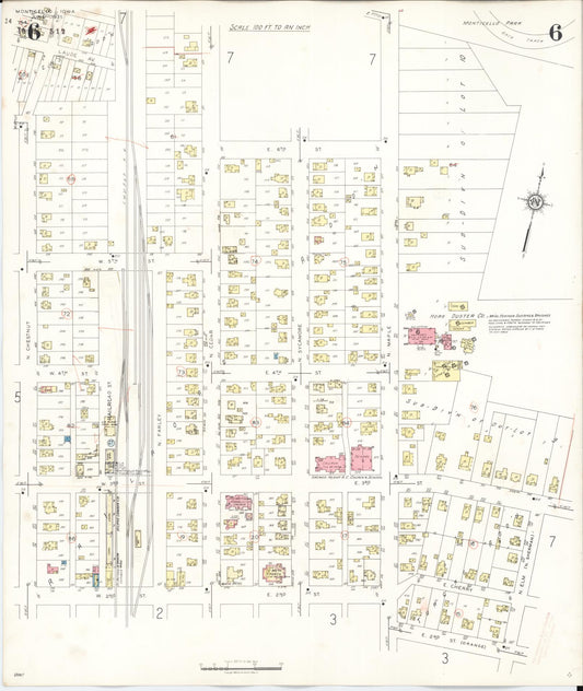 Sanborn Fire Insurance Map from Monticello, Jones County, Iowa (1943), Sheet #0006 - Historic Sanborn Fire Insurance Map Print, vintage old map wall art