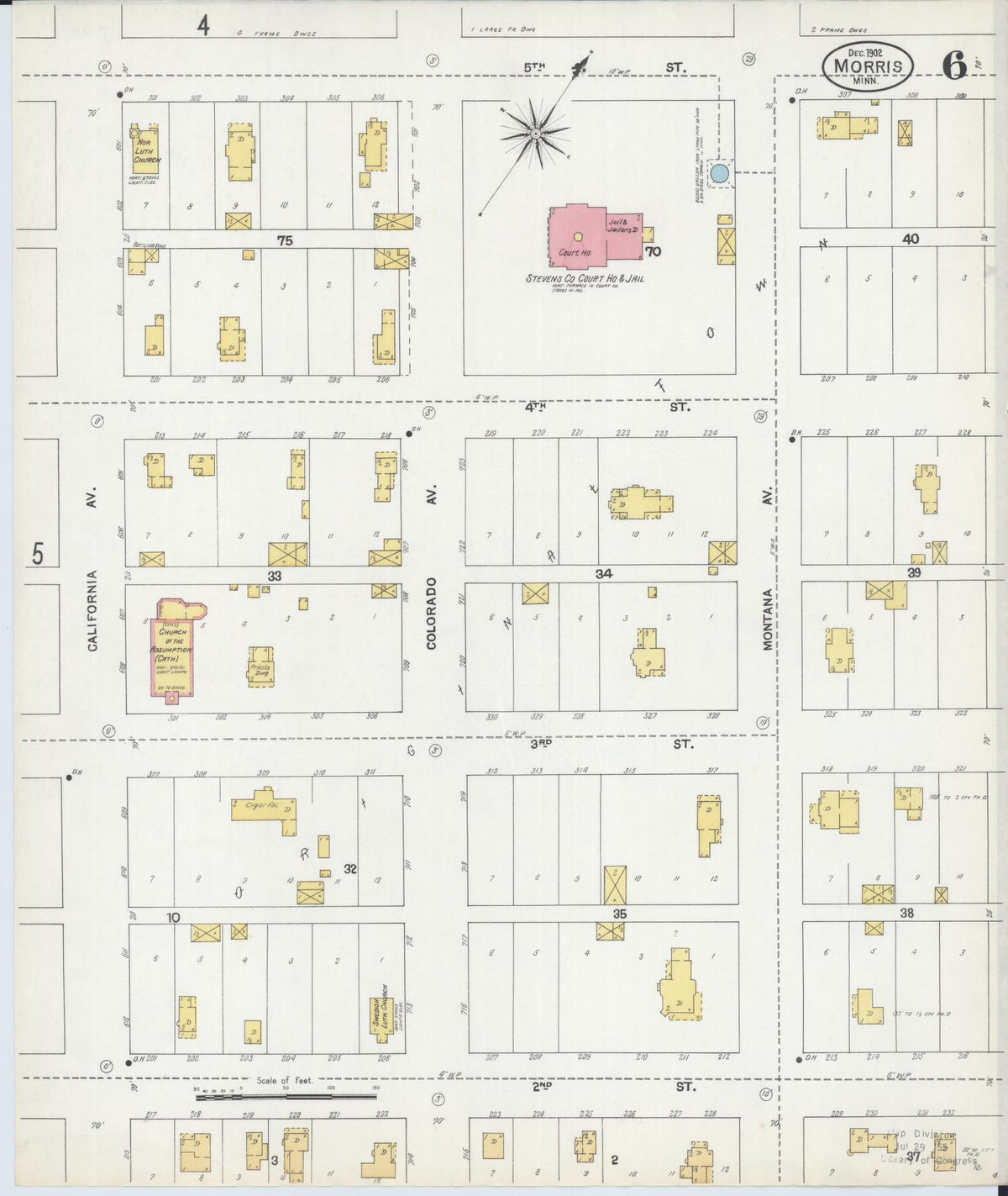 Sanborn Fire Insurance Map from Morris, Stevens County, Minnesota (1902), Sheet #0006 - Complete Map Set gallery image, historic Sanborn map, vintage wall art, Minnesota Minnesota