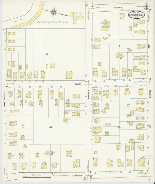 Sanborn Fire Insurance Map from Gouverneur, Saint Lawrence County, New York (1912), Sheet #0003 - Historic Sanborn Fire Insurance Map Print, vintage old map wall art, antique decor, genealogy gift, New York New York map