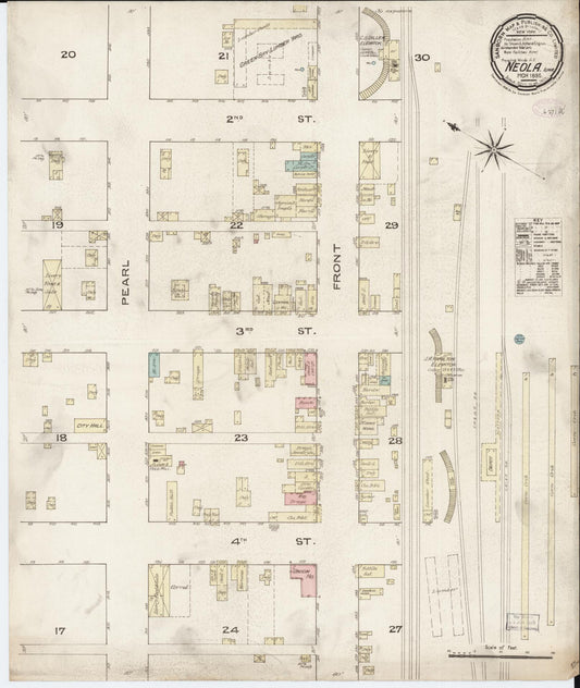 Sanborn Fire Insurance Map from Neola, Pottawattamie County, Iowa (1886), Sheet #0001 - Historic Sanborn Fire Insurance Map Print, vintage old map wall art