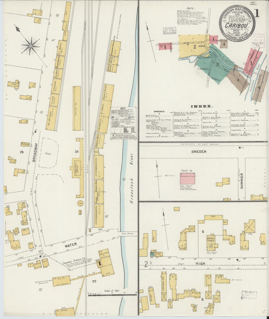 Sanborn Fire Insurance Map from Caribou, Aroostook County, Maine. (1904) – Historic Sanborn Fire Insurance Map Print