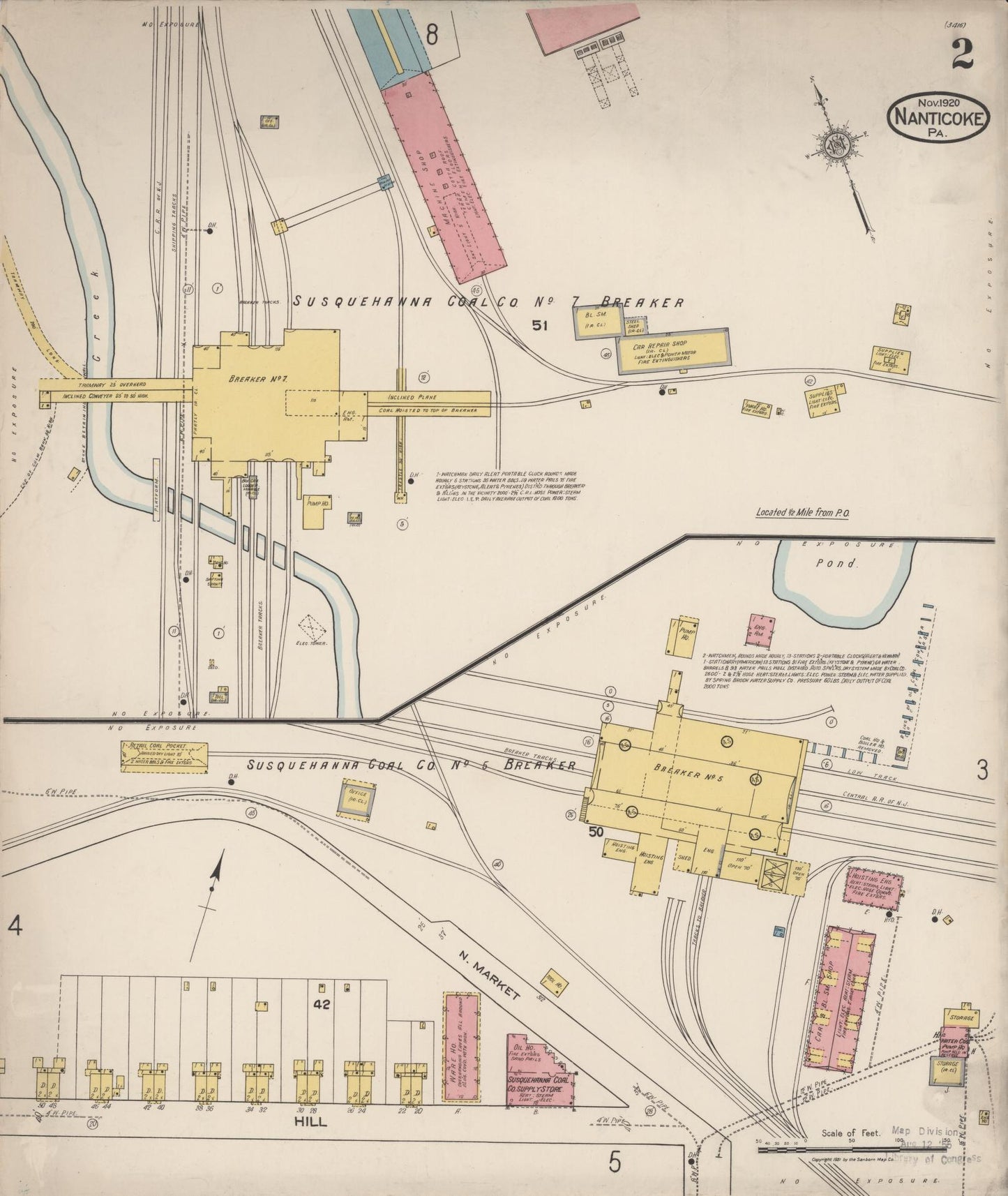 Sanborn Fire Insurance Map from Nanticoke, Luzerne County, Pennsylvania (1920), Sheet #0002 - Complete Map Set gallery image, historic Sanborn map, vintage wall art, Pennsylvania Pennsylvania