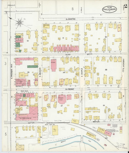 Sanborn Fire Insurance Map from Philipsburg, Centre County, Pennsylvania (1904), Sheet #0002 - Historic Sanborn Fire Insurance Map Print, vintage old map wall art, antique decor, genealogy gift, Pennsylvania Pennsylvania map