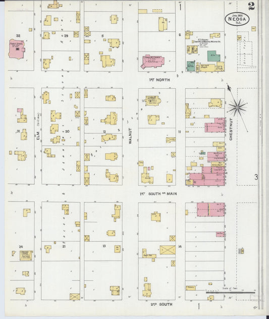 Sanborn Fire Insurance Map from Neoga, Cumberland County, Illinois (1905), Sheet #0002 - Historic Sanborn Fire Insurance Map Print, vintage old map wall art, antique decor, genealogy gift, Illinois Illinois map