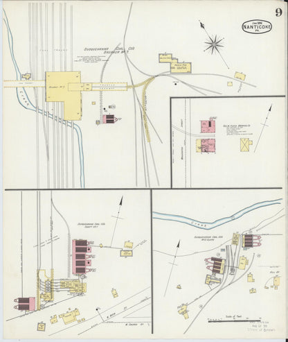 Sanborn Fire Insurance Map from Nanticoke, Luzerne County, Pennsylvania (1896), Sheet #0009 - Complete Map Set gallery image, historic Sanborn map, vintage wall art, Pennsylvania Pennsylvania