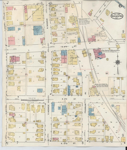 Sanborn Fire Insurance Map from Rochester, Fulton County, Indiana (1942), Sheet #0006 - Complete Map Set gallery image, historic Sanborn map, vintage wall art, Indiana Indiana