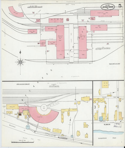 Sanborn Fire Insurance Map from Jersey Shore, Lycoming County, Pennsylvania (1901), Sheet #0005 - Complete Map Set gallery image, historic Sanborn map, vintage wall art, Pennsylvania Pennsylvania