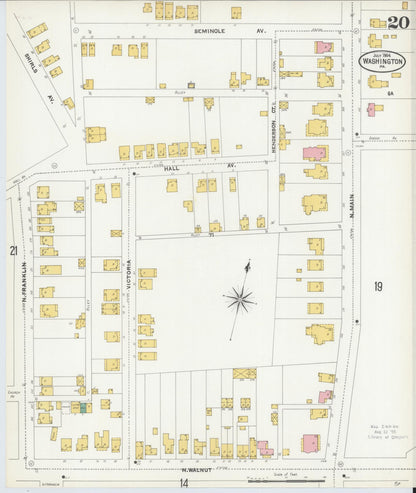 Sanborn Fire Insurance Map from Washington, Washington County, Pennsylvania (1904), Sheet #0020 - Complete Map Set gallery image, historic Sanborn map, vintage wall art, Pennsylvania Pennsylvania