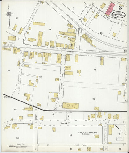 Sanborn Fire Insurance Map from Beattyville, Lee County, Kentucky (1921), Sheet #0003 - Complete Map Set gallery image, historic Sanborn map, vintage wall art, Kentucky Kentucky