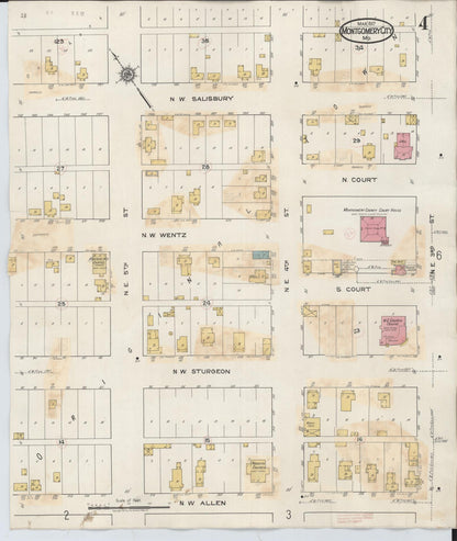 Sanborn Fire Insurance Map from Montgomery City, Montgomery County, Missouri (1932), Sheet #0004 - Complete Map Set gallery image, historic Sanborn map, vintage wall art, Missouri Missouri