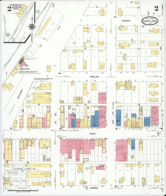 Sanborn Fire Insurance Map from Scotland, Bon Homme County, South Dakota (1923), Sheet #0002 - Historic Sanborn Fire Insurance Map Print, vintage old map wall art, antique decor, genealogy gift, South Dakota South Dakota map