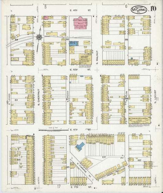 Sanborn Fire Insurance Map from Mount Carmel, Northumberland County, Pennsylvania (1920), Sheet #0010 - Historic Sanborn Fire Insurance Map Print, vintage old map wall art, antique decor, genealogy gift, Pennsylvania Pennsylvania map