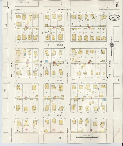 Sanborn Fire Insurance Map from Linton, Greene County, Indiana (1948), Sheet #0006 - Complete Map Set gallery image, historic Sanborn map, vintage wall art, Indiana Indiana