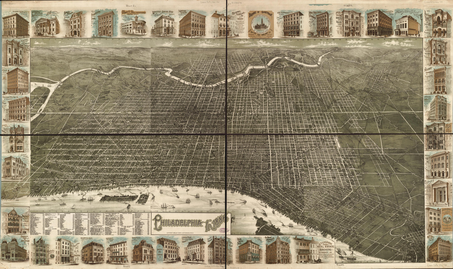 Philadelphia in 1886. (1886) – Historic Bird’s-Eye View Panorama Print