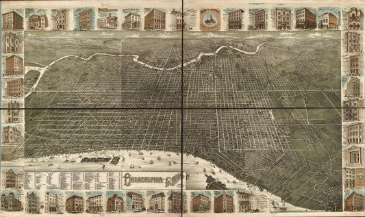 Philadelphia in 1886. (1886) – Historic Bird’s-Eye View Panorama Print