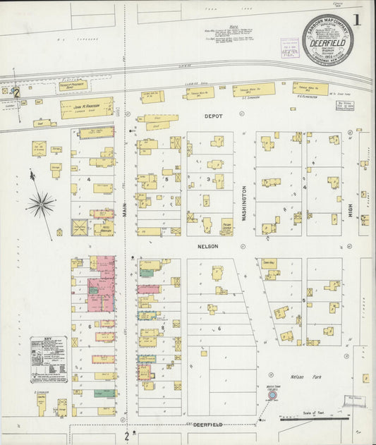 Sanborn Fire Insurance Map from Deerfield, Dane County, Wisconsin (1903), Sheet #0001 - Complete Map Set gallery image, historic Sanborn map, vintage wall art, Wisconsin Wisconsin