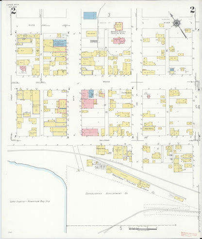 Sanborn Fire Insurance Map from L'Anse, Baraga County, Michigan (1938), Sheet #0002 - Historic Sanborn Fire Insurance Map Print, vintage old map wall art, antique decor, genealogy gift, Michigan Michigan map