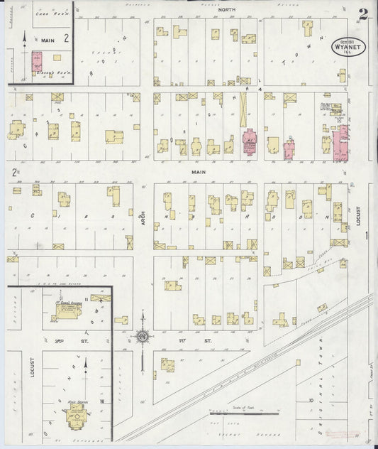 Sanborn Fire Insurance Map from Wyanet, Bureau County, Illinois (1911), Sheet #0002 - Historic Sanborn Fire Insurance Map Print, vintage old map wall art, antique decor, genealogy gift, Illinois Illinois map