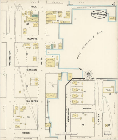 Sanborn Fire Insurance Map from Port Townsend, Jefferson County, Washington (1890), Sheet #0004 - Complete Map Set gallery image, historic Sanborn map, vintage wall art, Washington Washington
