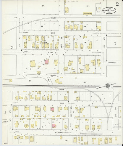 Sanborn Fire Insurance Map from Point Pleasant, Mason County, West Virginia (1910), Sheet #0002 - Complete Map Set gallery image, historic Sanborn map, vintage wall art, West Virginia West Virginia