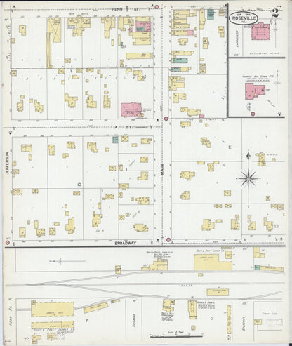 Sanborn Fire Insurance Map from Roseville, Warren County, Illinois (1902), Sheet #0002 - Historic Sanborn Fire Insurance Map Print, vintage old map wall art, antique decor, genealogy gift, Illinois Illinois map