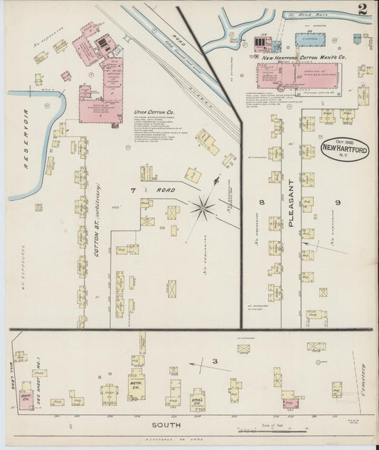 Sanborn Fire Insurance Map from New Hartford, Oneida County, New York (1885), Sheet #0002 - Historic Sanborn Fire Insurance Map Print, vintage old map wall art, antique decor, genealogy gift, New York New York map