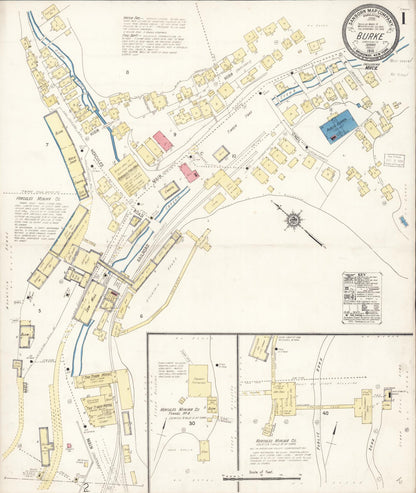 Sanborn Fire Insurance Map from Burke, Shoshone County, Idaho (1918), Sheet #0001 - Complete Map Set gallery image, historic Sanborn map, vintage wall art, Idaho Idaho