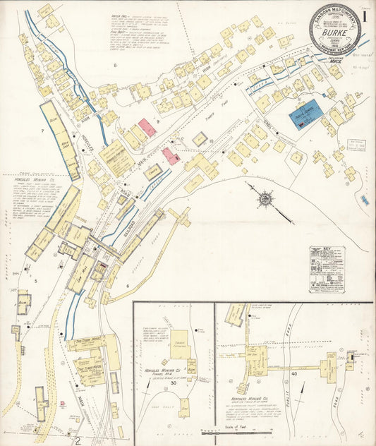 Sanborn Fire Insurance Map from Burke, Shoshone County, Idaho (1918), Sheet #0001 - Complete Map Set gallery image, historic Sanborn map, vintage wall art, Idaho Idaho