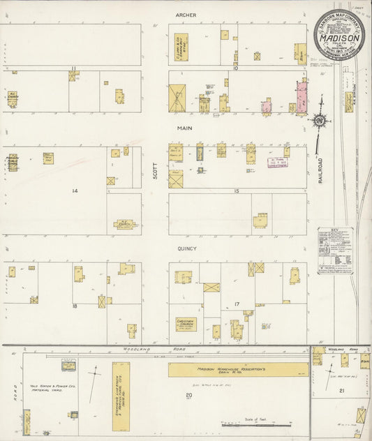 Sanborn Fire Insurance Map from Madison, Yolo County, California (1913), Sheet #0001 - Historic Sanborn Fire Insurance Map Print, vintage old map wall art, antique decor, genealogy gift, California California map