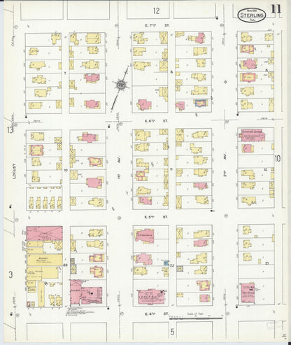 Sanborn Fire Insurance Map from Sterling, Whiteside County, Illinois (1910), Sheet #0011 - Complete Map Set gallery image, historic Sanborn map, vintage wall art, Illinois Illinois