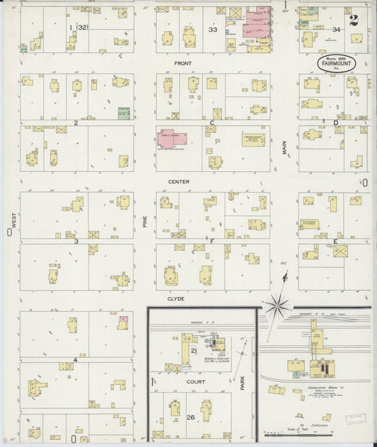 Sanborn Fire Insurance Map from Fairmount, Vermilion County, Illinois (1898), Sheet #0002 - Historic Sanborn Fire Insurance Map Print, vintage old map wall art, antique decor, genealogy gift, Illinois Illinois map