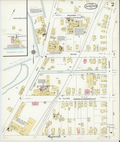 Sanborn Fire Insurance Map from Johnstown, Fulton County, New York (1912), Sheet #0002 - Complete Map Set gallery image, historic Sanborn map, vintage wall art, New York New York