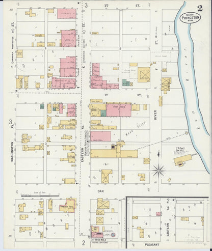 Sanborn Fire Insurance Map from Princeton, Mille Lacs County, Minnesota (1899), Sheet #0002 - Historic Sanborn Fire Insurance Map Print, vintage old map wall art, antique decor, genealogy gift, Minnesota Minnesota map