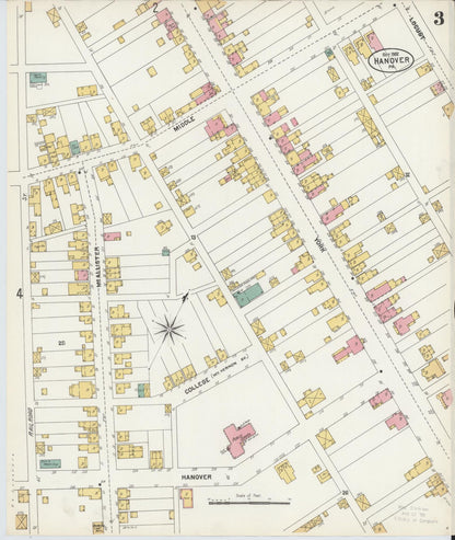Sanborn Fire Insurance Map from Hanover, York County, Pennsylvania (1902), Sheet #0003 - Historic Sanborn Fire Insurance Map Print, vintage old map wall art, antique decor, genealogy gift, Pennsylvania Pennsylvania map