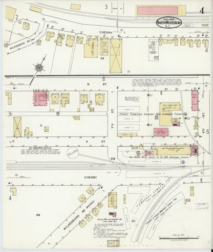 Sanborn Fire Insurance Map from North Wilkesboro, Wilkes County, North Carolina (1920), Sheet #0004 - Historic Sanborn Fire Insurance Map Print, vintage old map wall art, antique decor, genealogy gift, North Carolina North Carolina map