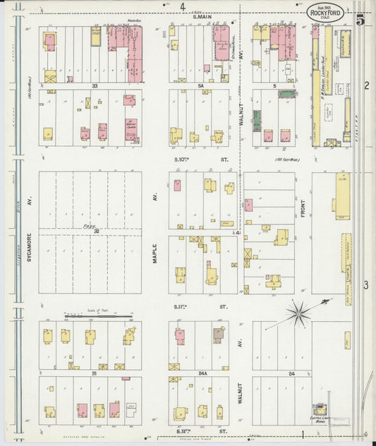 Sanborn Fire Insurance Map from Rocky Ford, Otero County, Colorado (1901), Sheet #0005 - Historic Sanborn Fire Insurance Map Print, vintage old map wall art, antique decor, genealogy gift, Colorado Colorado map